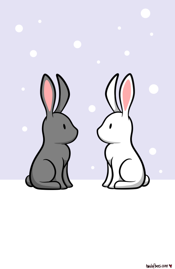 Snow Bunnies - two lof bees