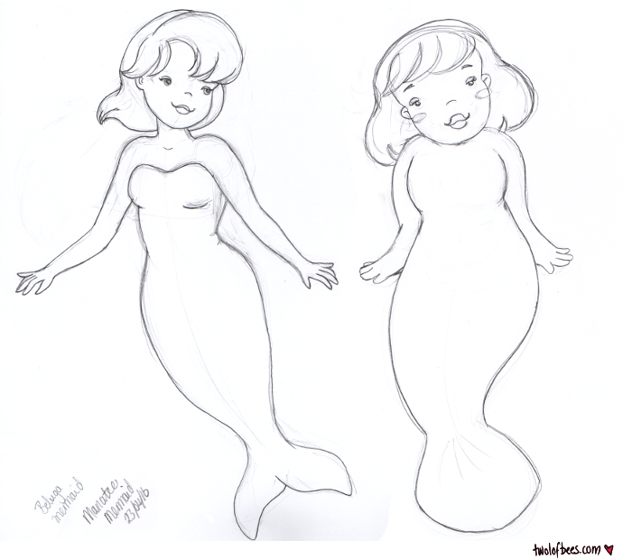 Beluga and Manatee Mermaids