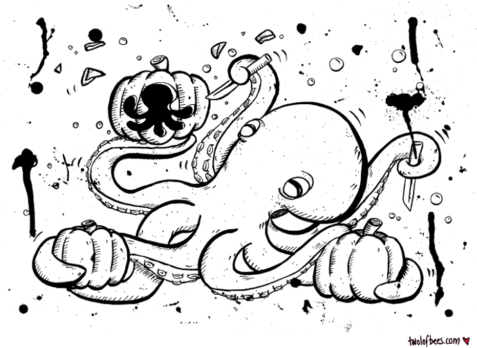 Inktober - Halloween Octopus