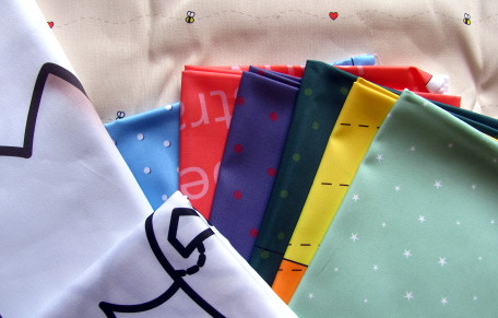 Our snazzy custom printed fabrics.